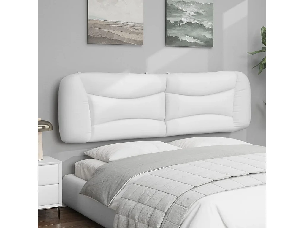 Cuscino testiera bianco 180 cm in similpelle