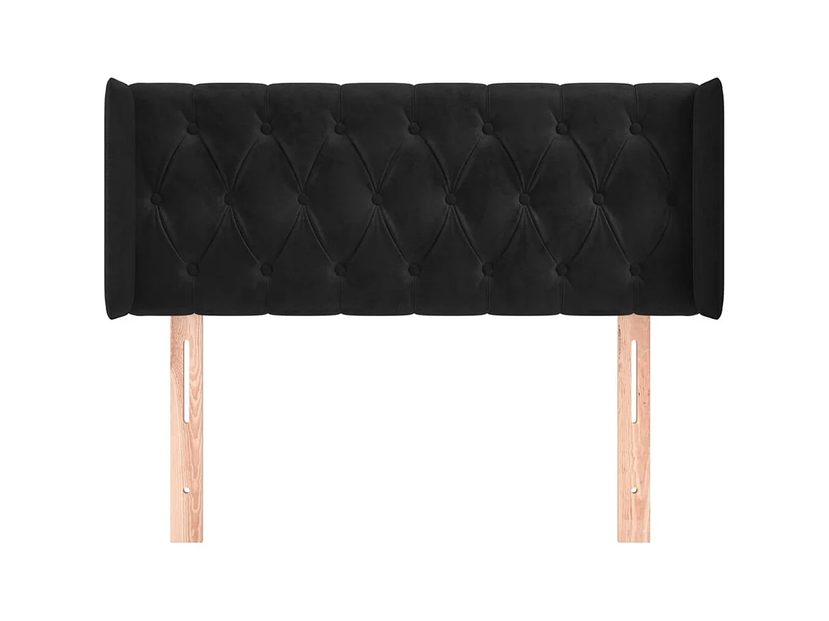 Testiera con ali Nero 93x16x78/88 cm Velluto