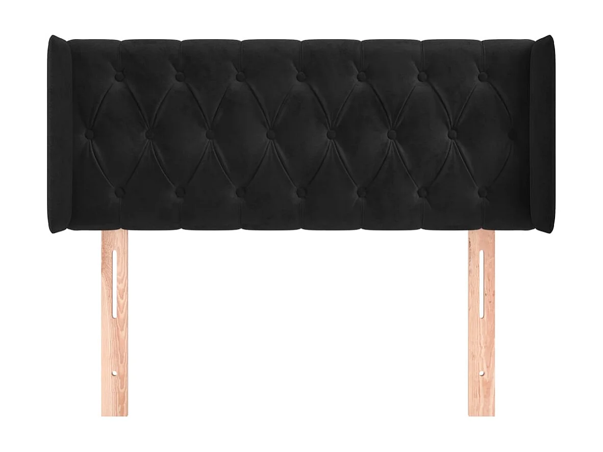 Tête de lit avec oreilles Noir 93x16x78/88 cm Velours