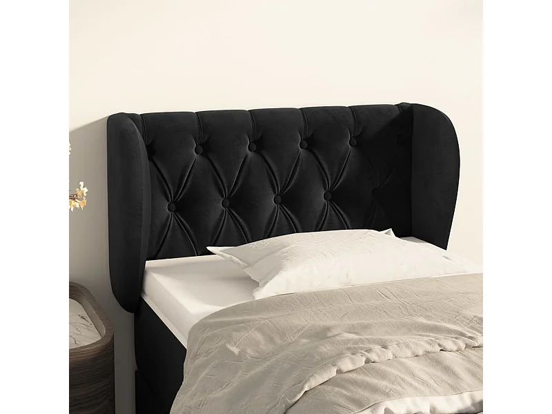 Cabecero con alas Negro 83x23x78/88 cm Terciopelo