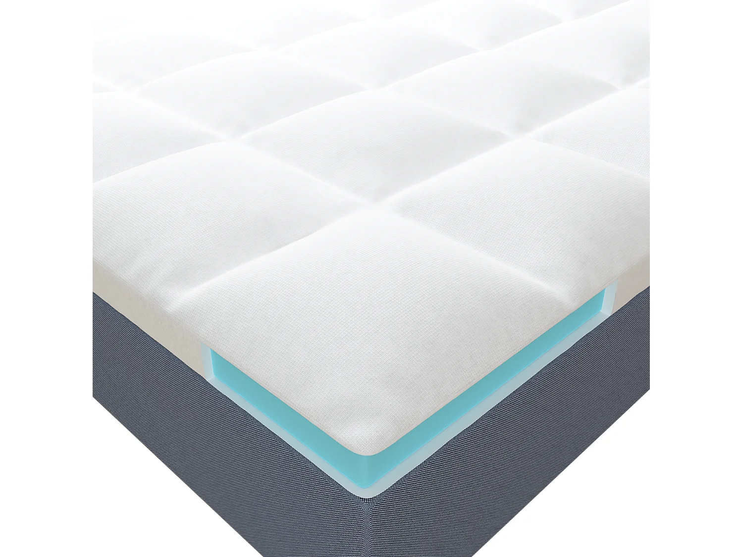 CASABEL Surmatelas 140 x 190 cm Mémoire de forme et Gel Rafraîchissant + Housse Lavable de 5 cm