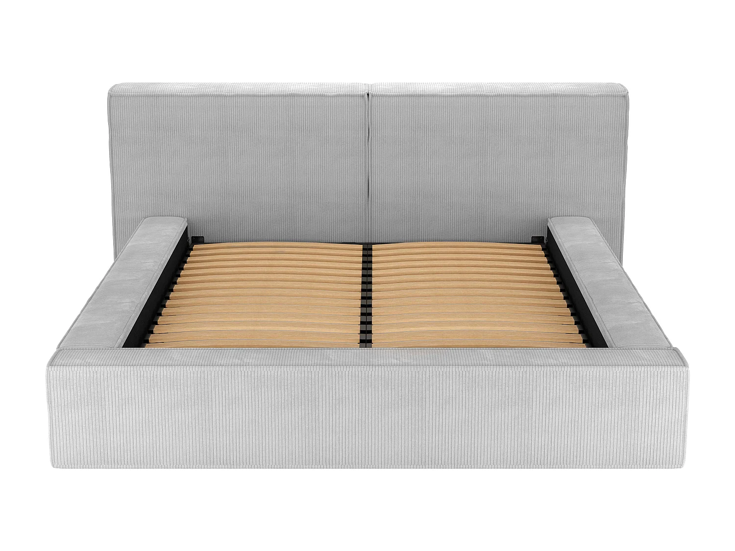 Letto con contenitore 180 x 200 cm Velluto a coste Grigio TIMANO di Pascal Morabito