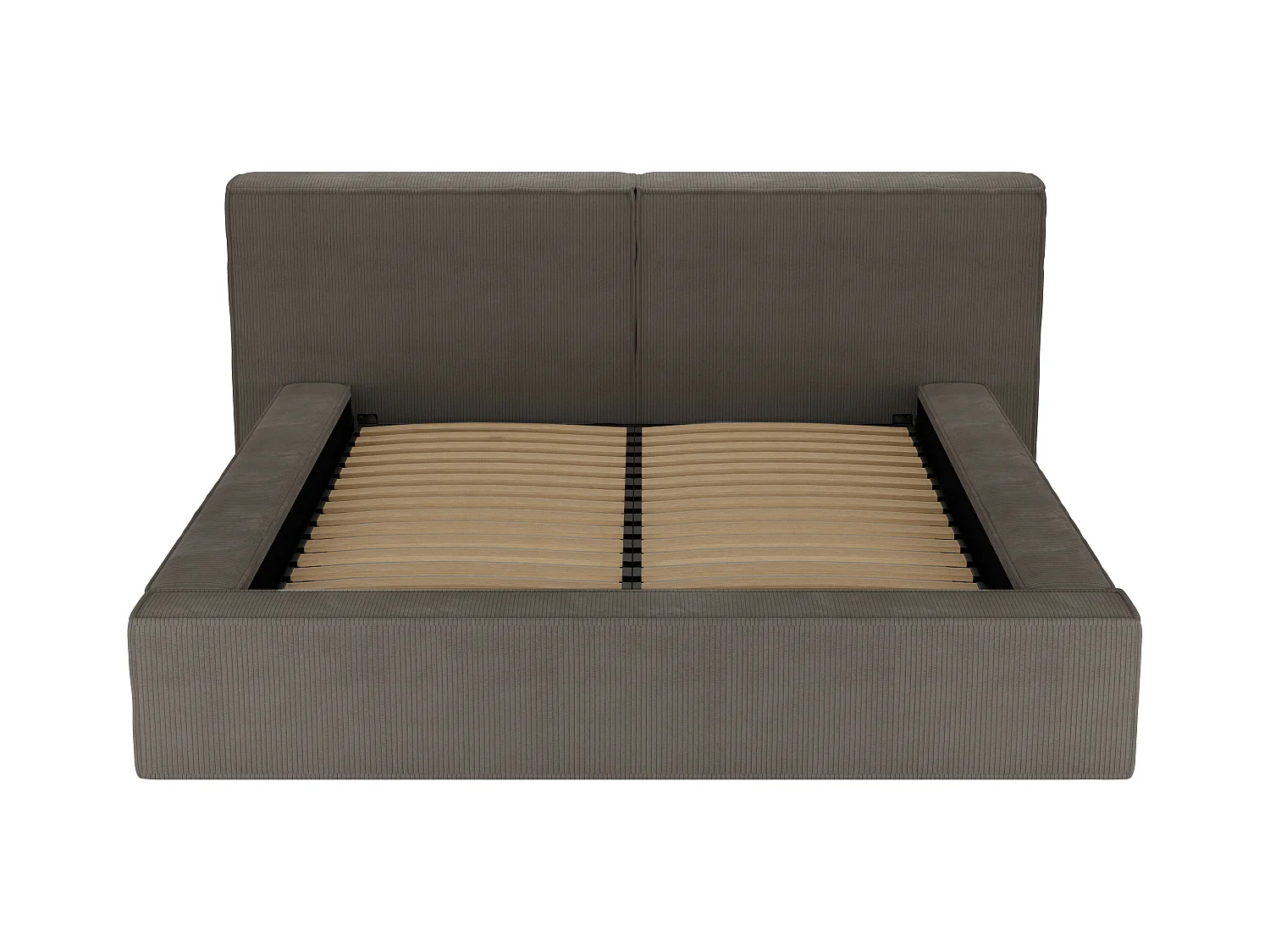 Łóżko ze schowkiem 180 x 200 cm - Sztruks - Taupe - TIMANO marki Pascal Morabito