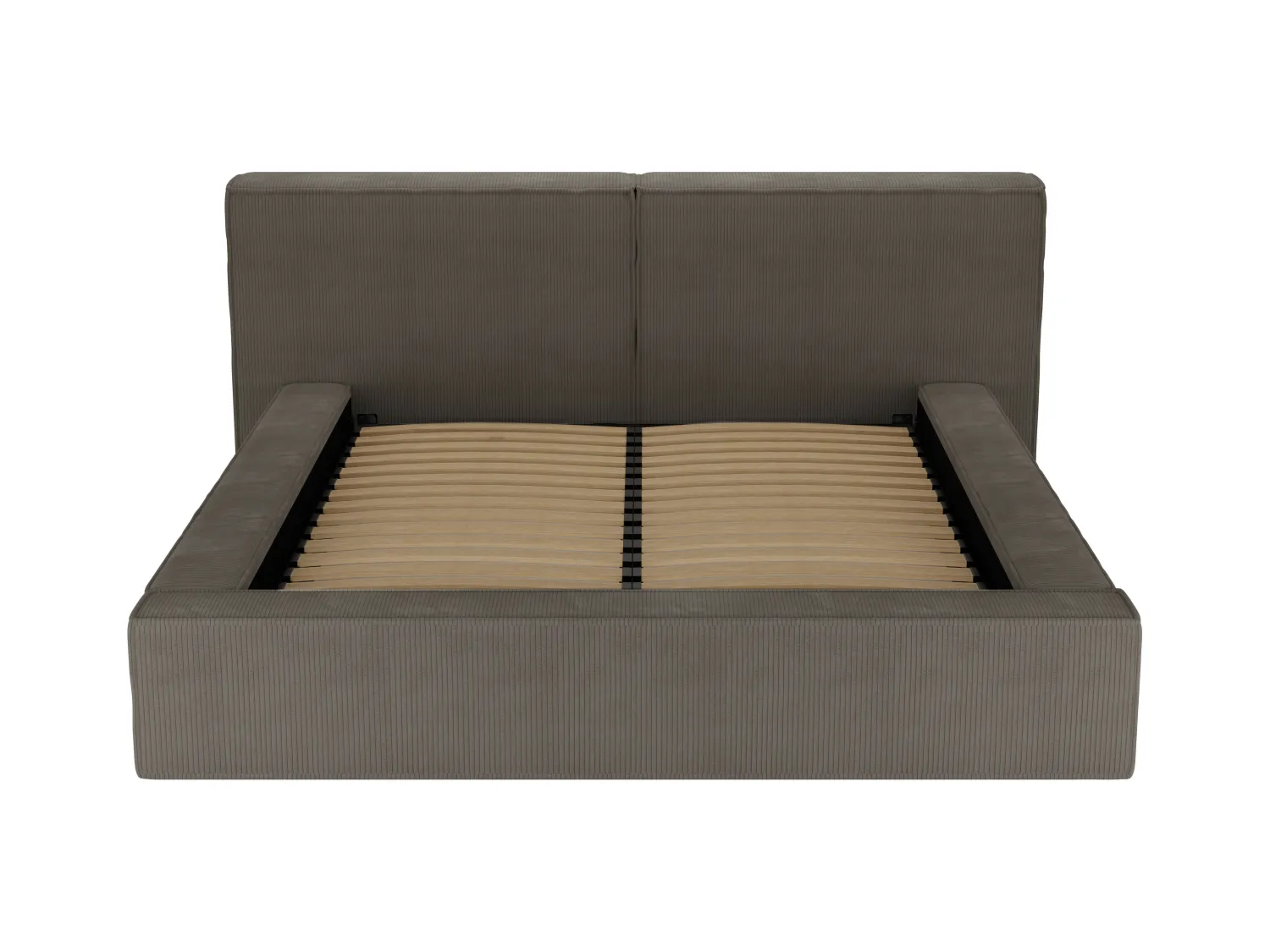 Letto con contenitore 160 x 200 cm Velluto a coste Tortora TIMANO di Pascal Morabito