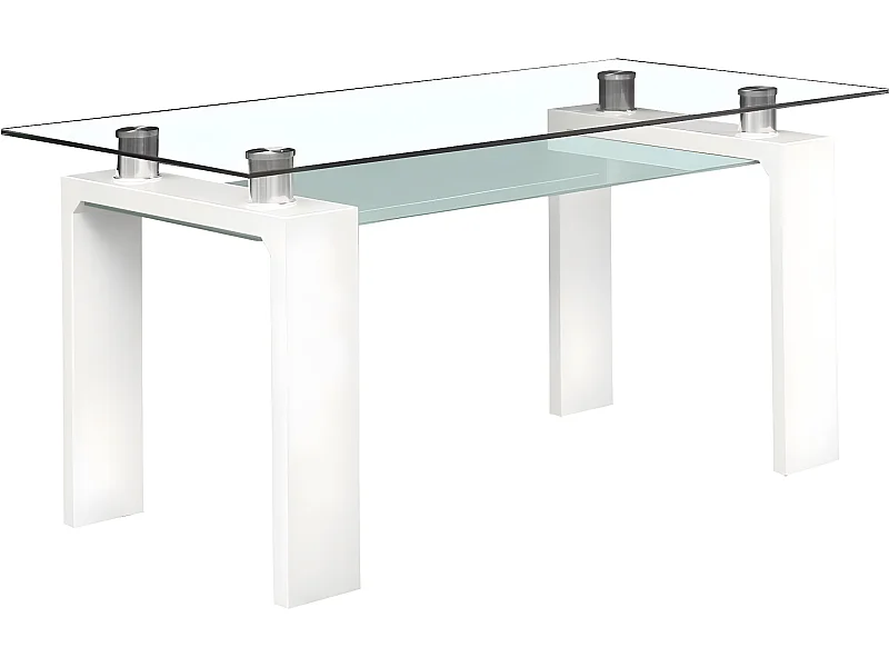 Table repas "Eva" - 150 x 80 x 75 cm - Blanc laqué