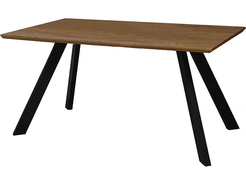 Mesa de jantar "Manhattan" Carvalho/Preto - Design industrial e moderno - 160 x 90 cm