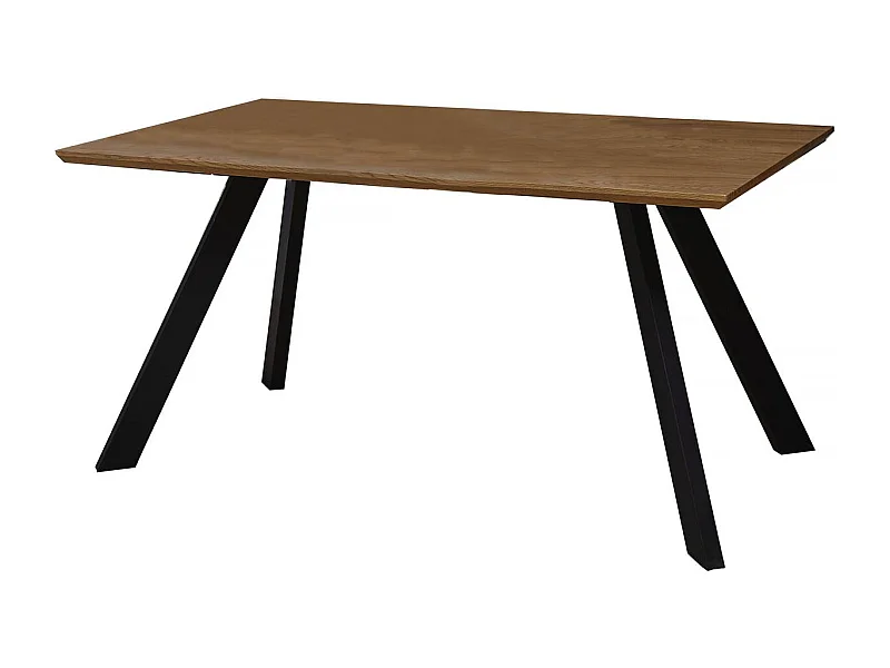 Table repas "Manhattan" Chêne / Noir - 160 x 90 x 75,5 cm