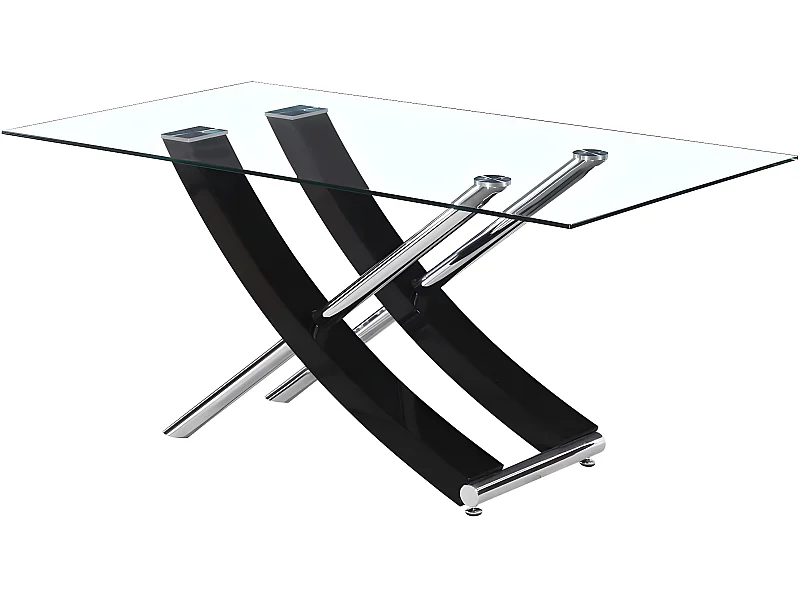 Table repas "Diva" - 160 x 90 x 76 cm - Noir laqué