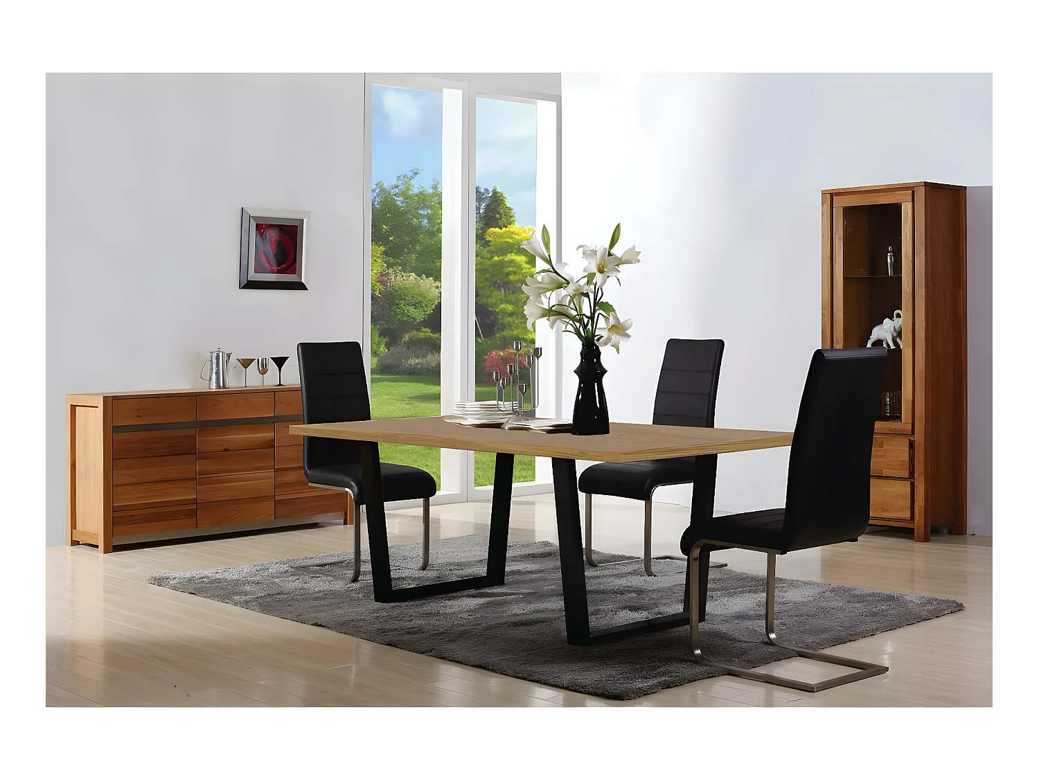 Tavolo da pranzo "Hollywood" Rovere / Nero