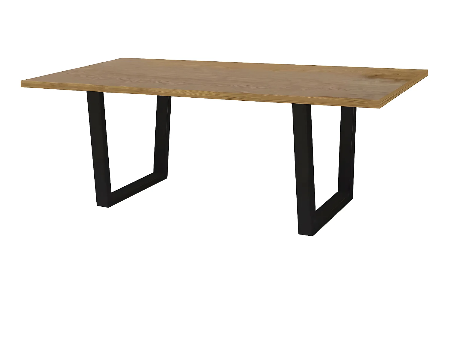 Table repas "Hollywood" - 200 x 100 x 76 cm - couleur: Chêne / Noir