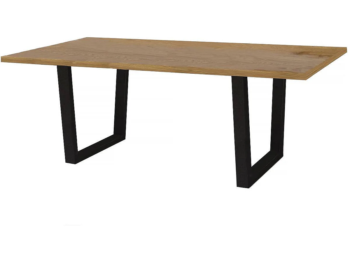 Modernt Hollywood Matbord - 200 x 100 cm - Ek/Svart - Industriell Design