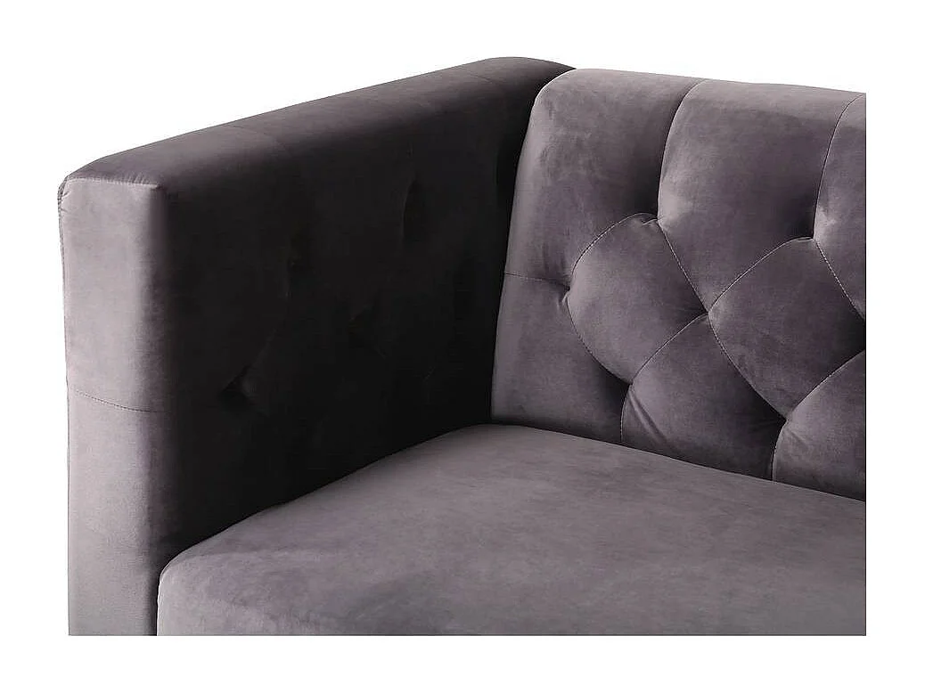 Zitbank bankstel velours "Bruce" - 196 x 76 x 82 cm - 3 zits - Grijs