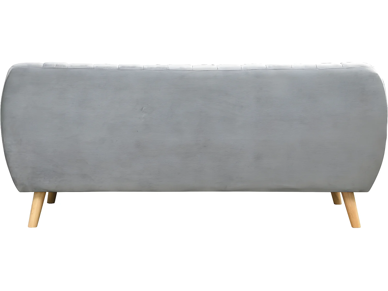 Canapé scandinave fixe en velours "Jarvis" - 3 places - Gris.
