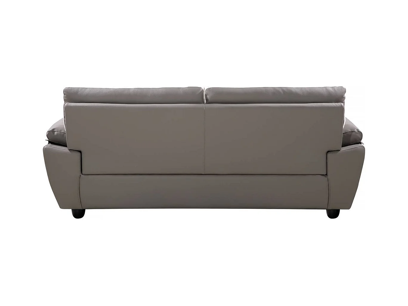 Sofá fixo em couro reconstituído e PVC "Dallas" de 3 lugares cinza/branco com apoios de cabeça