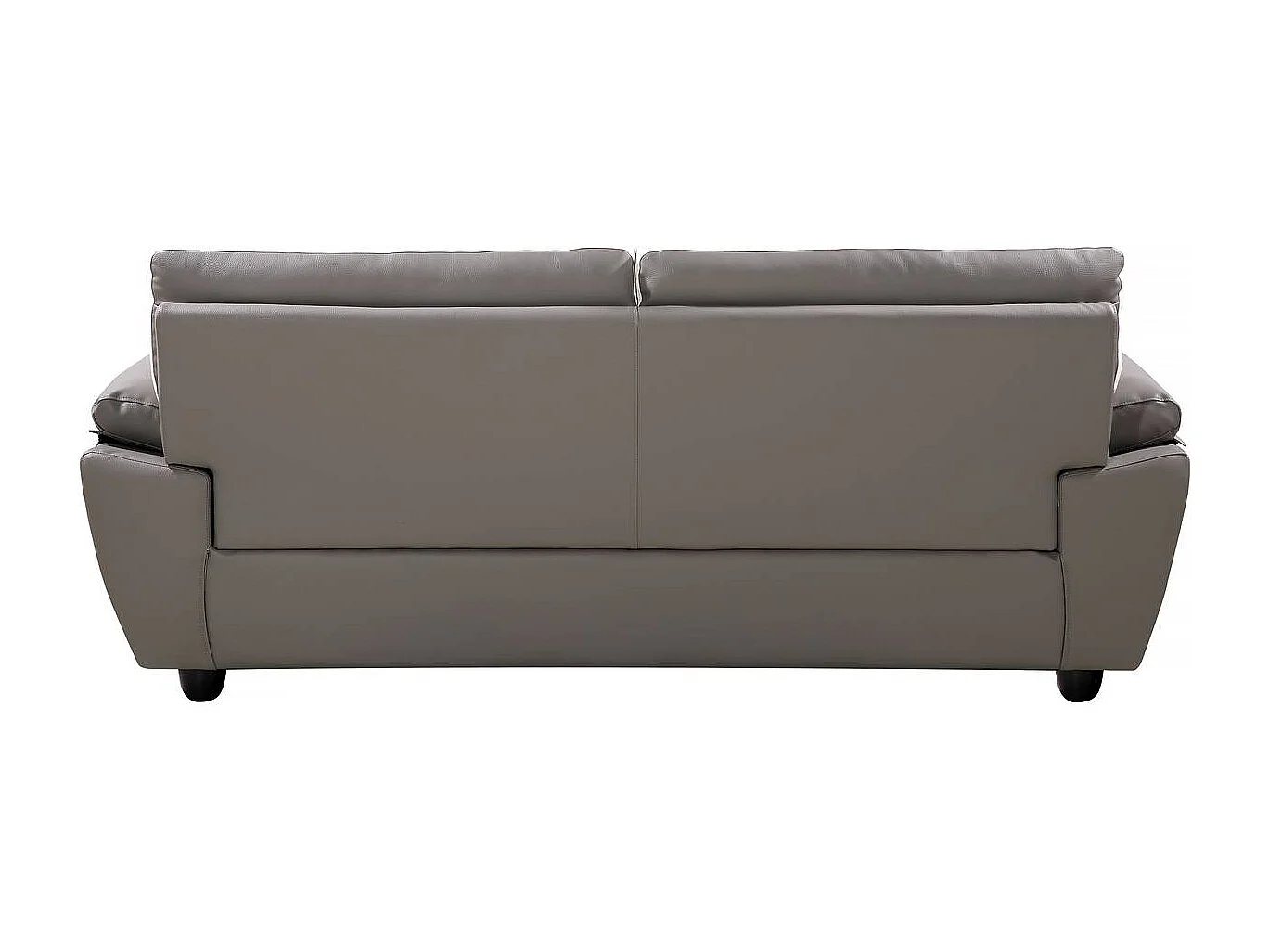 Canapé fixe en cuir reconstitué et PVC " Dallas" - 210 x 88 x 90 cm - 3 places - Gris/Blanc