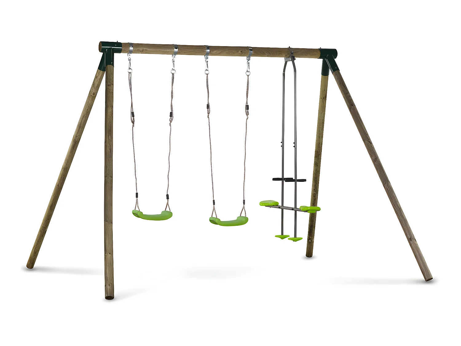 Columpio de madera "Lana" - Con 2 columpios y 1 cara a cara