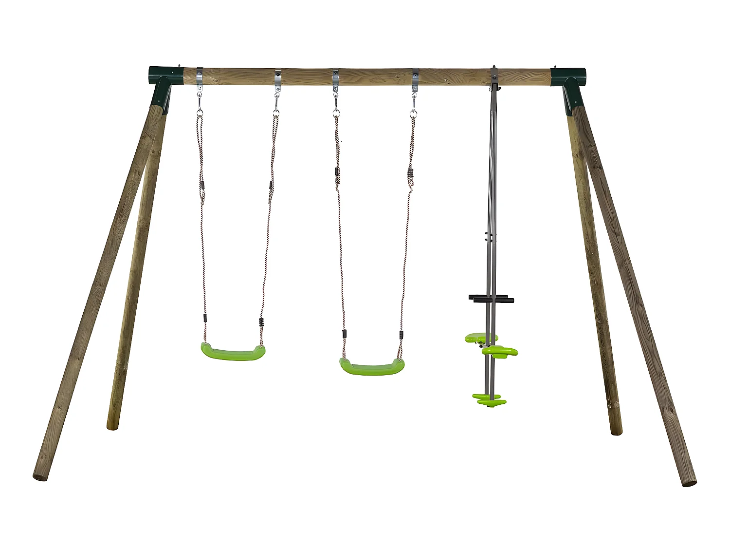 Columpio de madera "Lana" - Con 2 columpios y 1 cara a cara