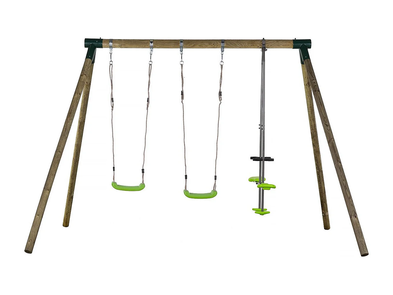 Portique bois "Lana" - Avec 2 balançoires et 1 vis-à-vis.