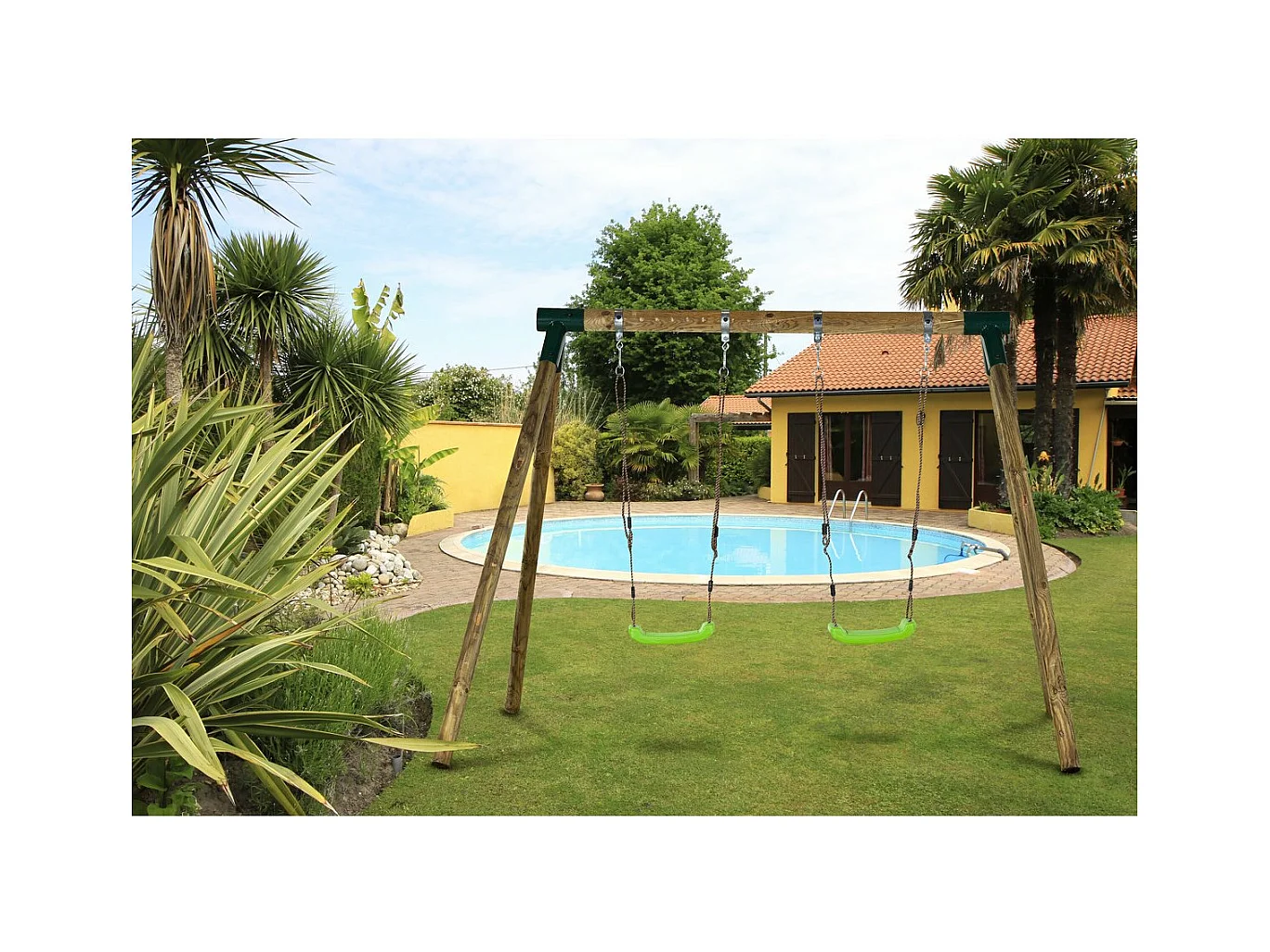 Portique bois "Eden" - Avec 2 balançoires.