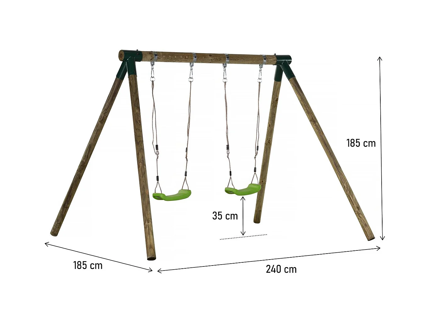 Portique bois "Eden" - Avec 2 balançoires.