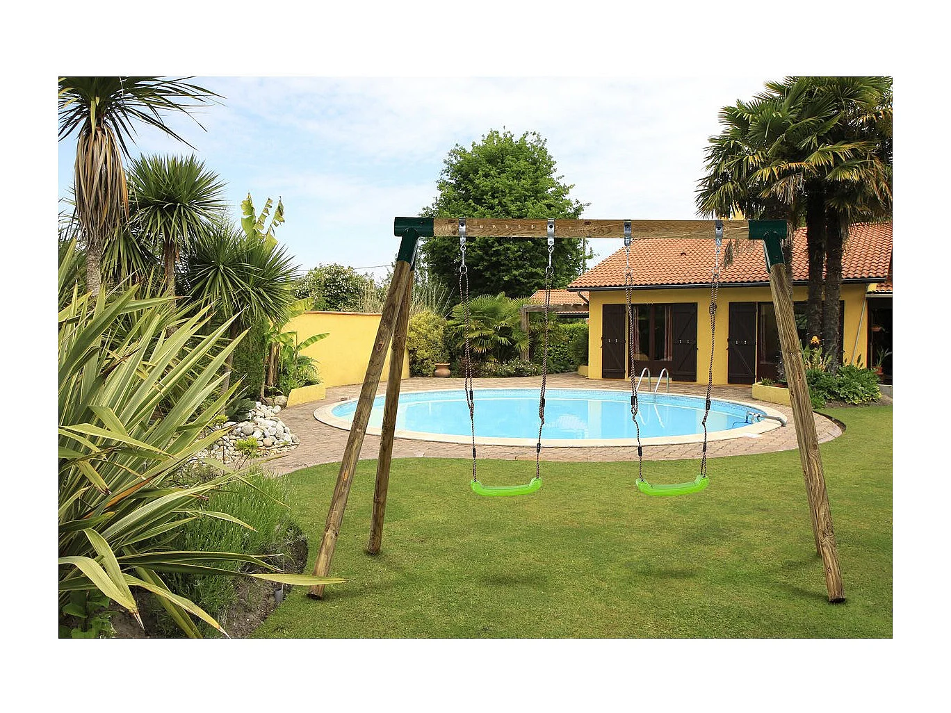 Portique bois "Eden" - Avec 2 balançoires.