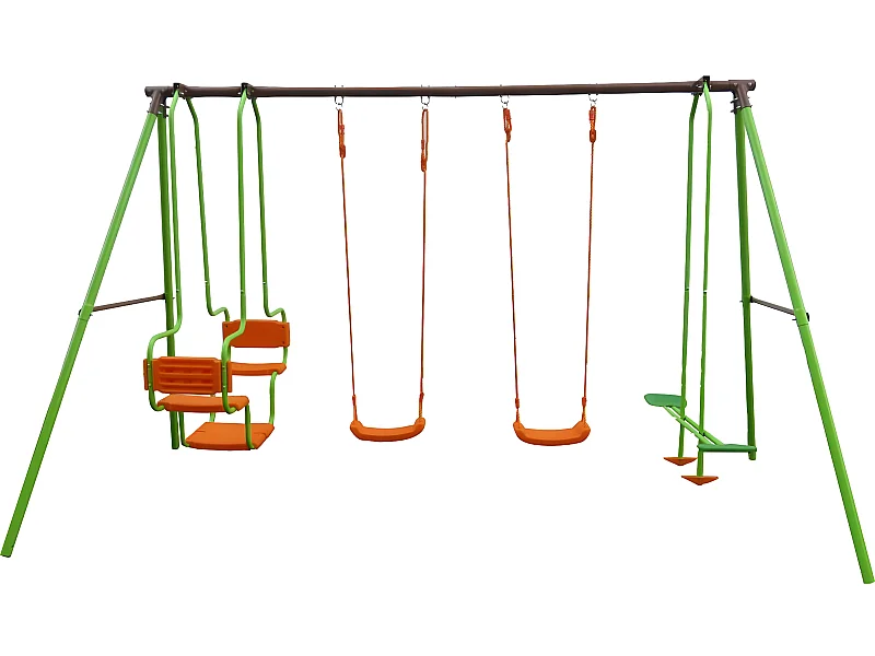 Spielgerüst aus Stahl "Mano" - 1,96 M - 4 Geräte