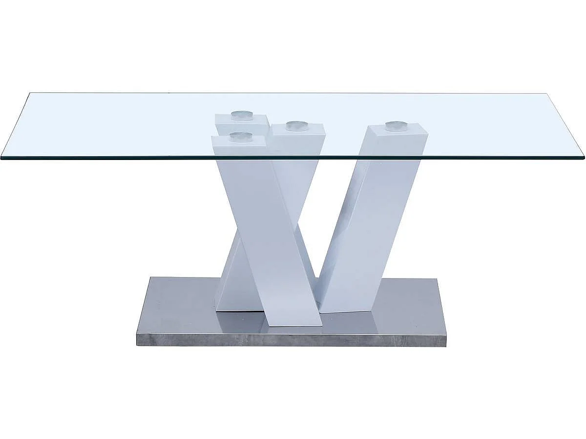 Modern Rektangulärt Glas Kaffebord "Gaya" - Vitlackat - 110 x 60 x 40 cm