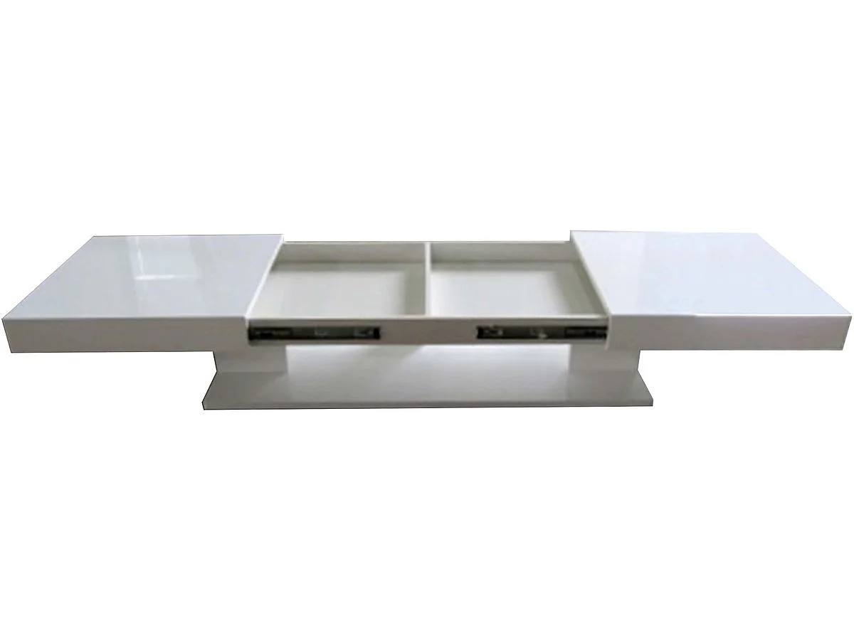 Table basse extensible "DALIA" - 120 x 60 cm - Blanc laqué