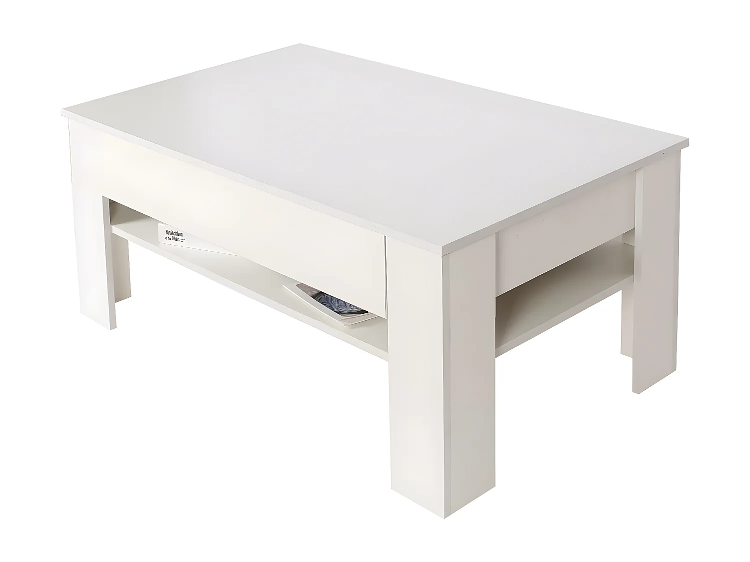 Table basse tiroir rectangulaire "Joy" - Blanc