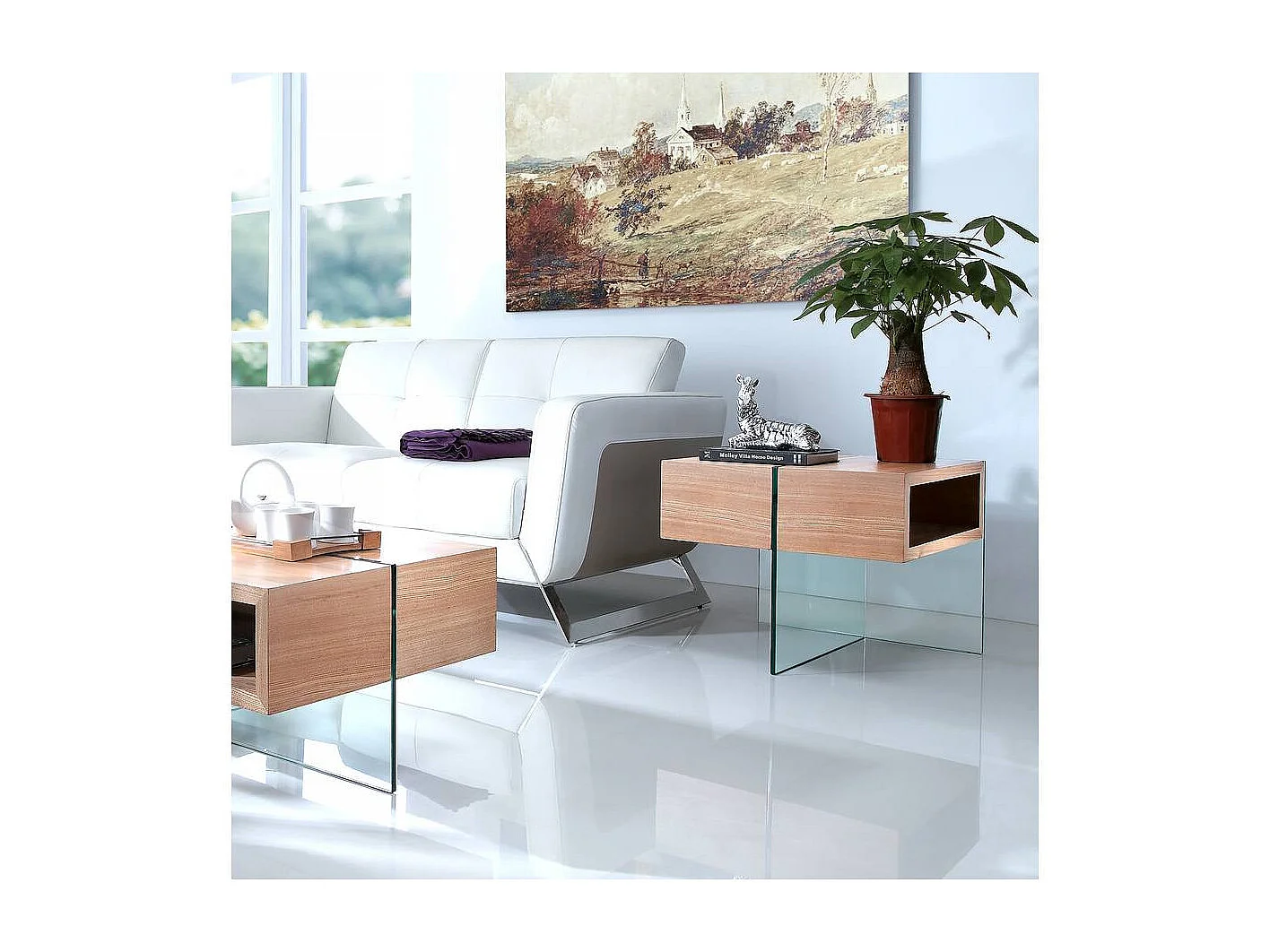 Tavolino "Venezia"  - 60 x 60 x 50 cm - Finitura Quercia