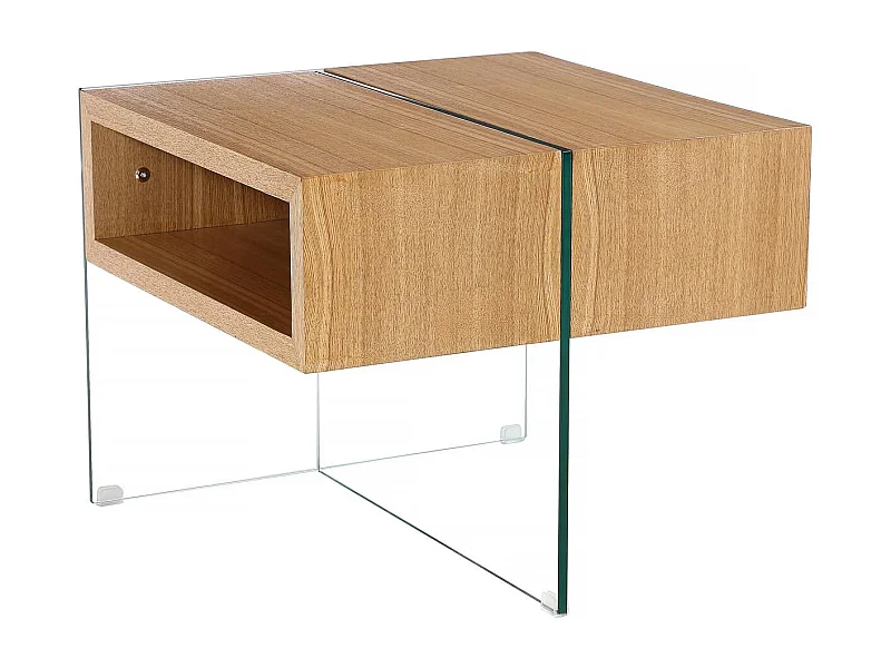 Table basse "Venezia" - 60 x 60 x 50 cm -  Finition chêne