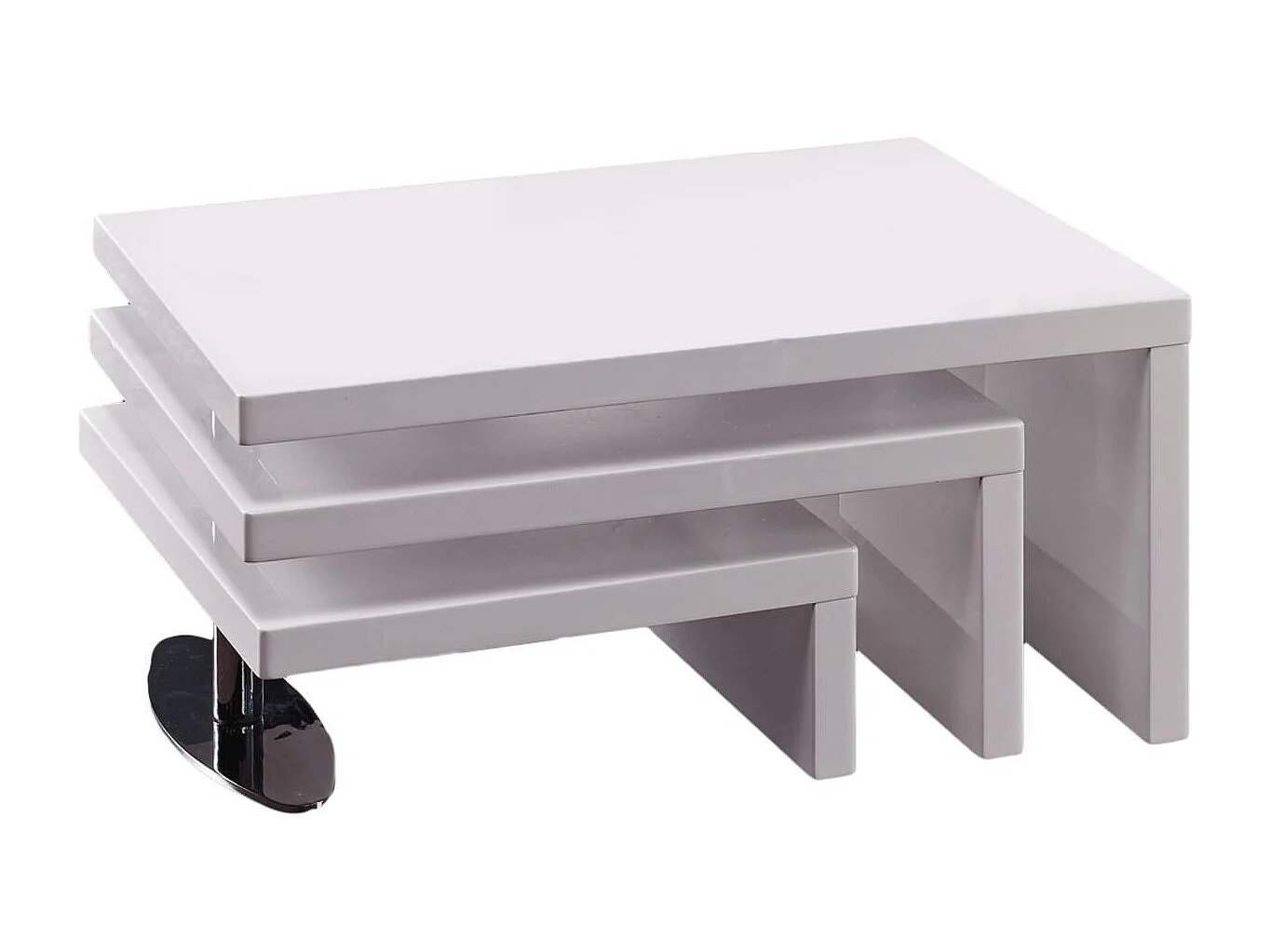 Table basse design "Elysa" - 80 x 59 x 37,5 cm - Blanc laqué