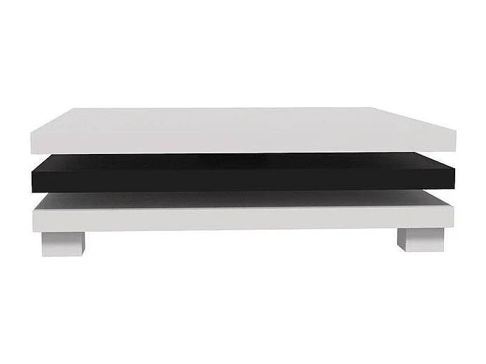 Table basse "Elena" - 80 x 80 x 32 cm - Blanc / Noir