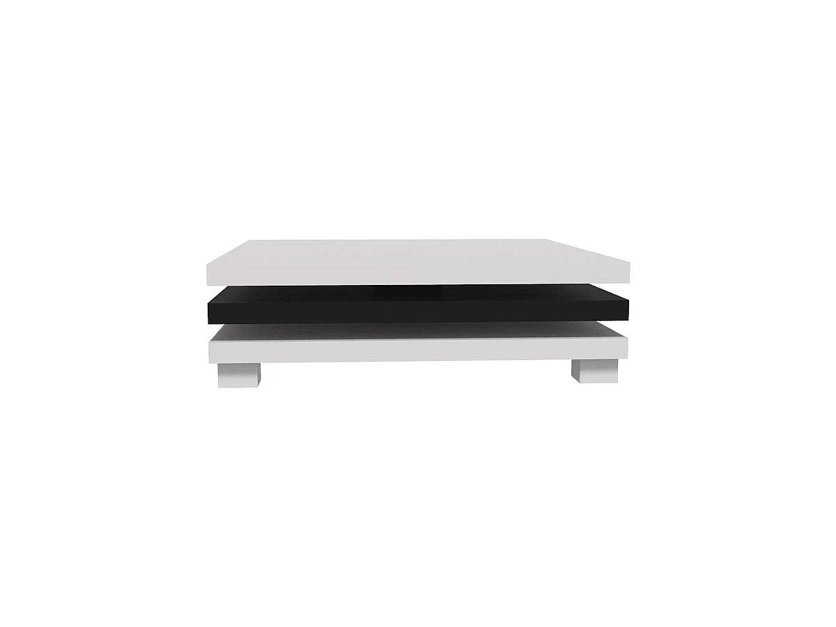 Mesa de centro "Elena" - 80 x 80 x 32 cm - Branco / Preto