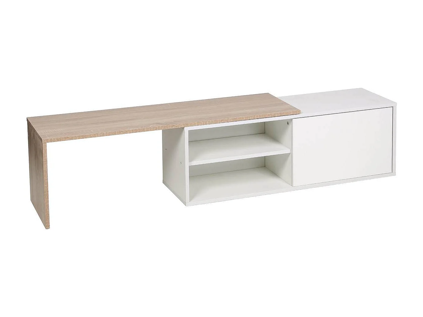 Table basse "Melinda" - Blanc/Chêne