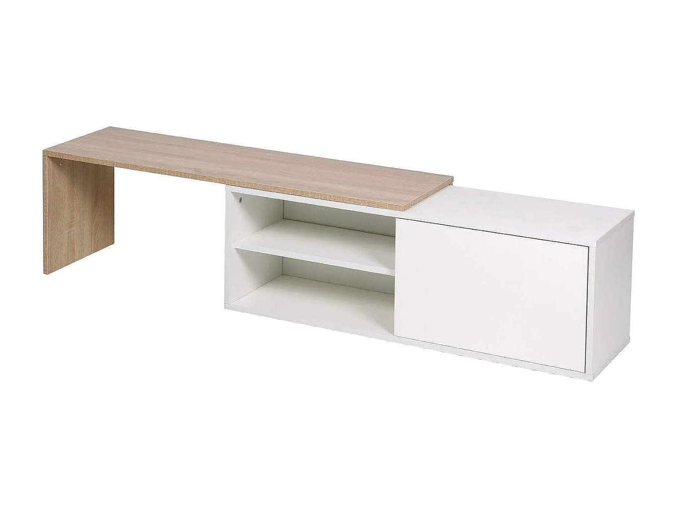 Table basse "Melinda" - Blanc/Chêne