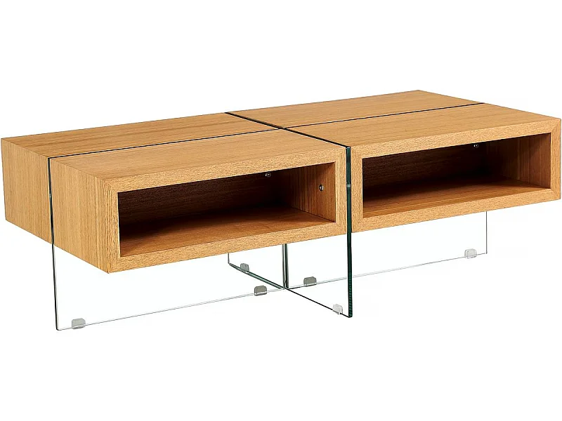 Table basse "Milano" - 120 x 60 x 40 cm - Finition chêne