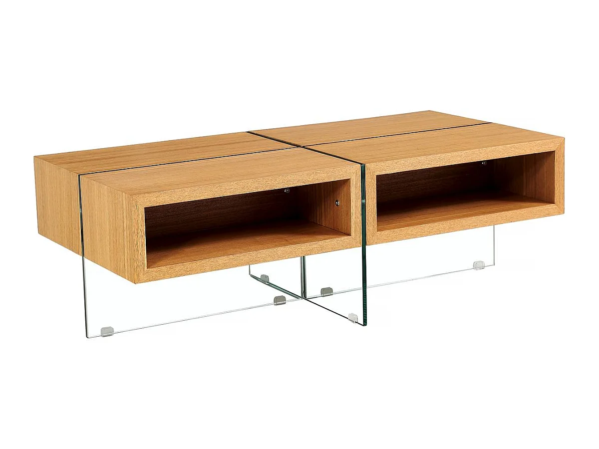 Table basse "Milano" - 120 x 60 x 40 cm - Finition chêne