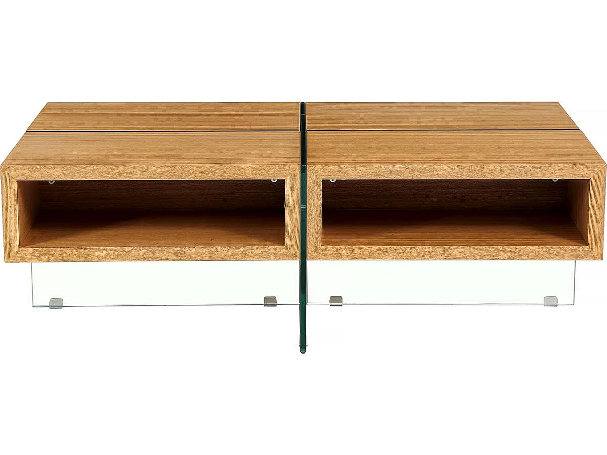 Table basse "Milano" - 120 x 60 x 40 cm - Finition chêne