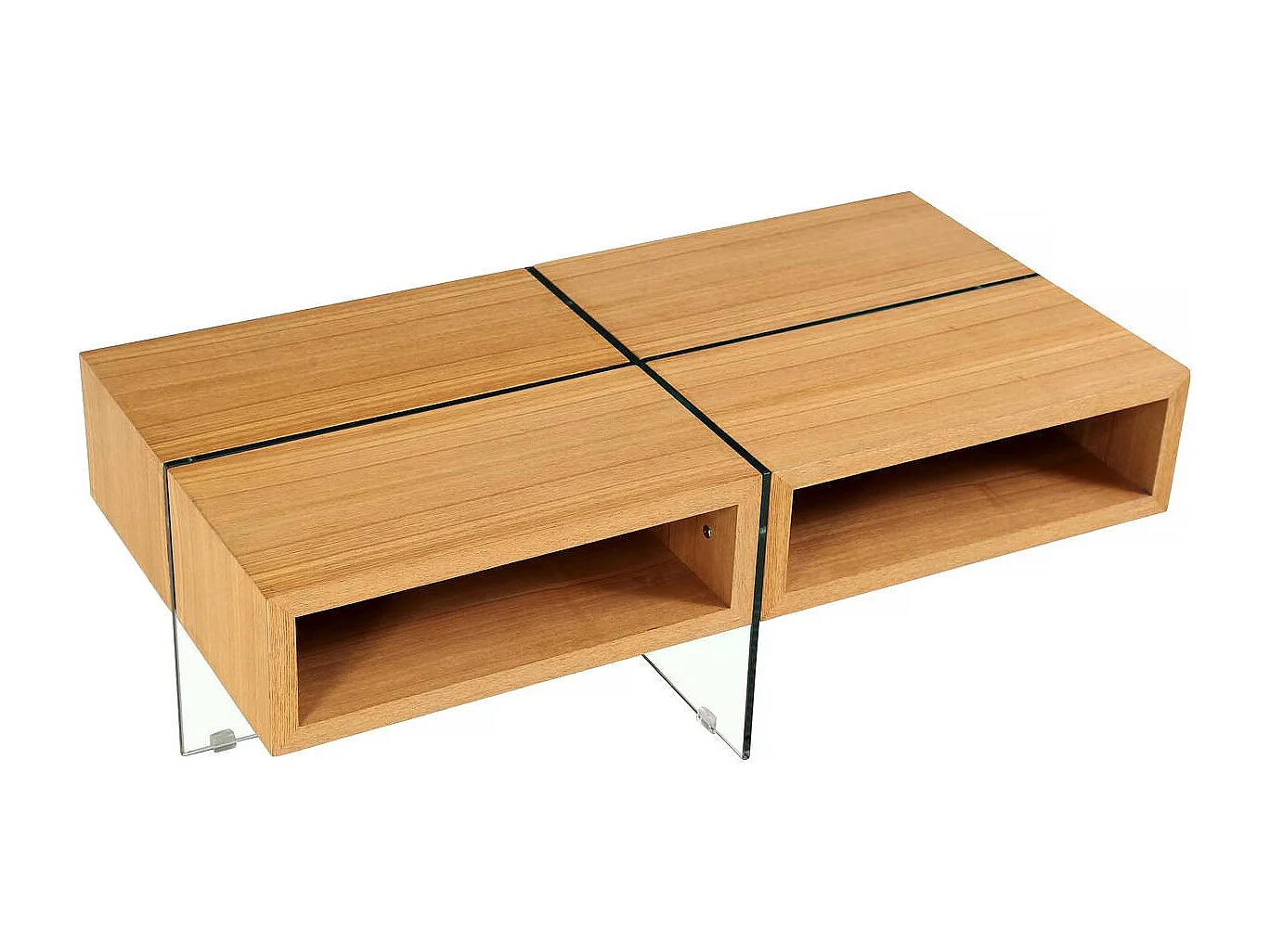 Table basse "Milano" - 120 x 60 x 40 cm - Finition chêne