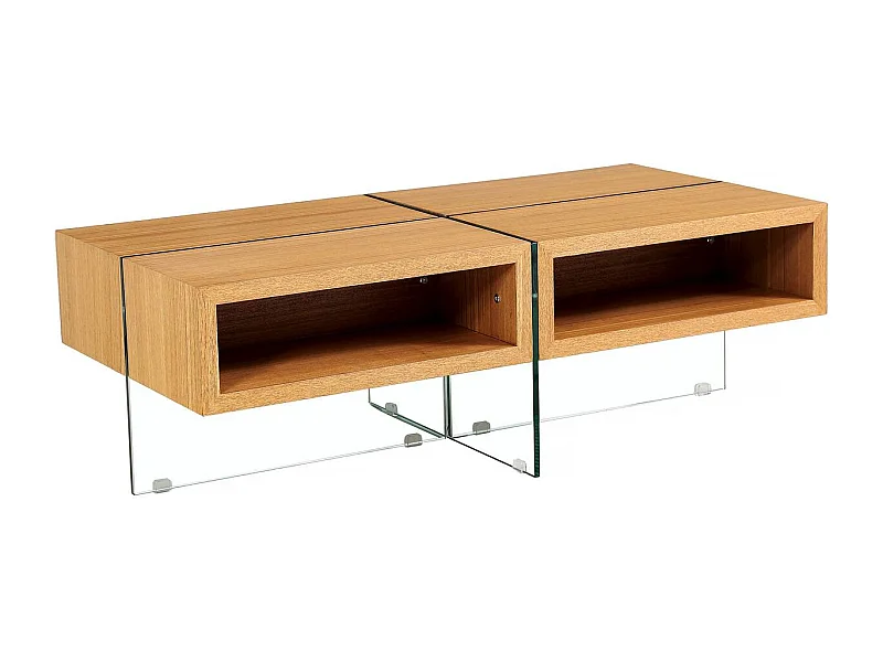 Table basse "Milano" - 120 x 60 x 40 cm - Finition chêne