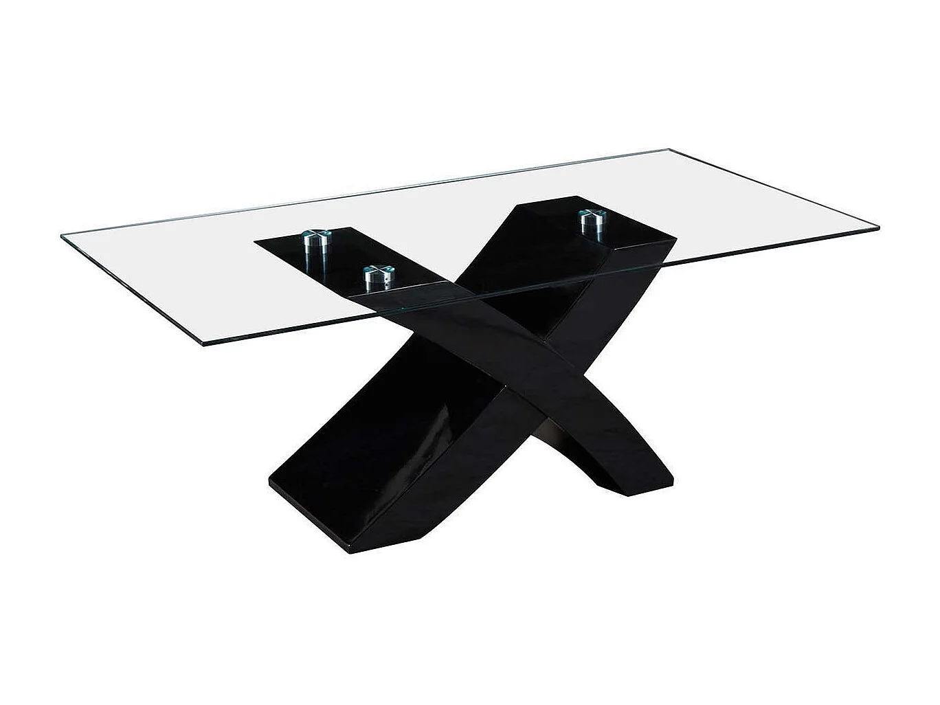 Mesa de centro retangular "Tina" - 117 x 62 x 45 cm - Preto / MDF lacado