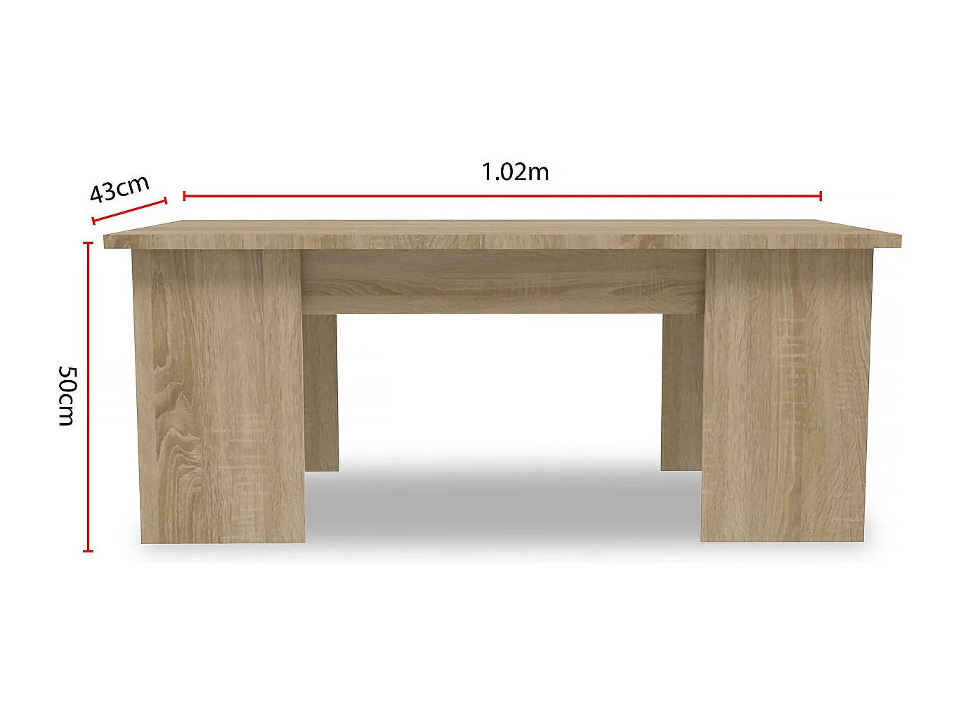 Table basse "Diana" - 102 x 50 x 43 cm - Chêne