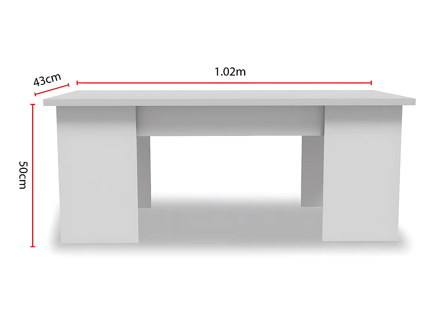 Couchtisch "Diana" - 102 x 50 x 43 cm - Weiß