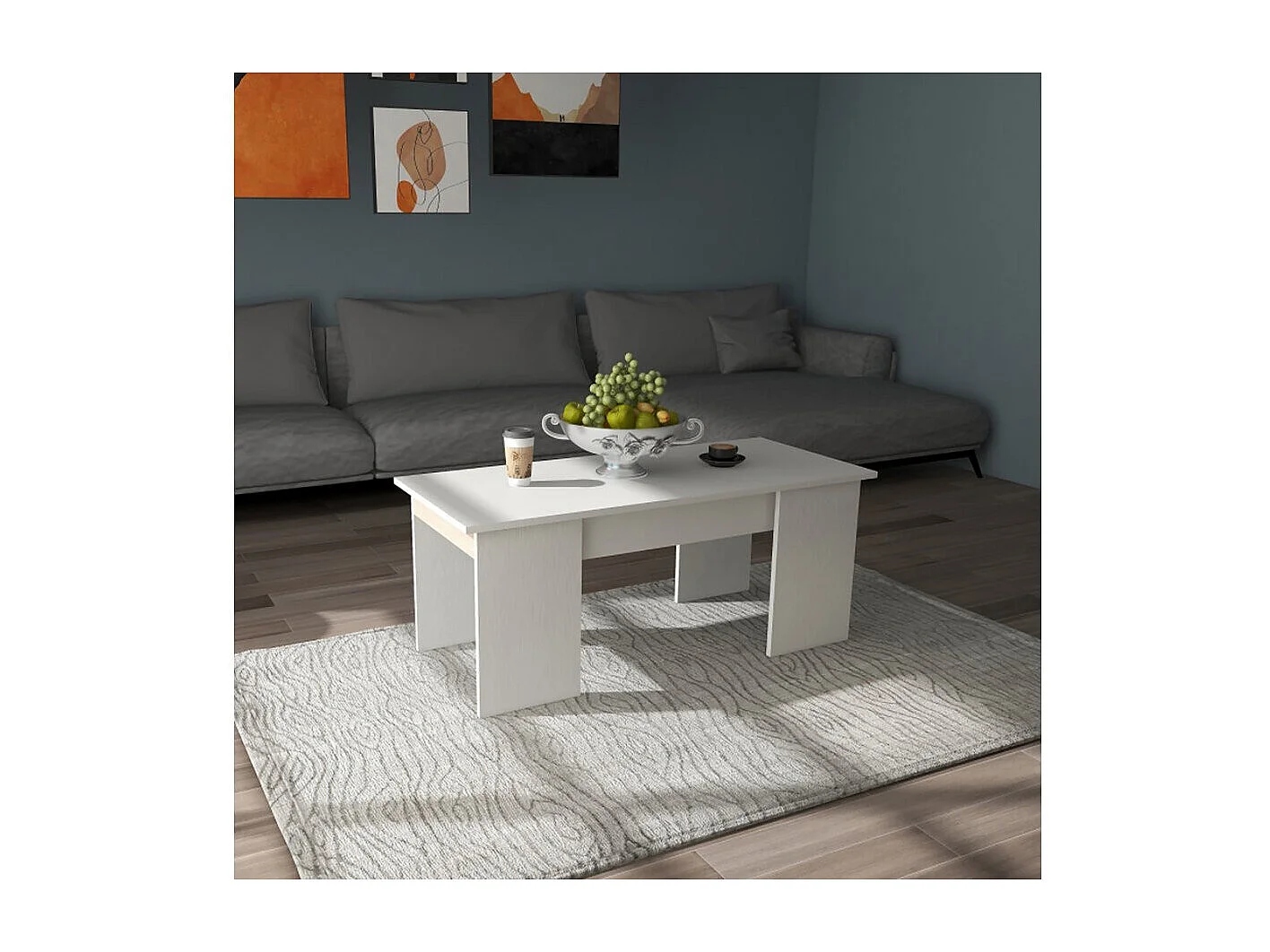 Table basse "Diana" - 102 x 50 x 43 cm - Blanc