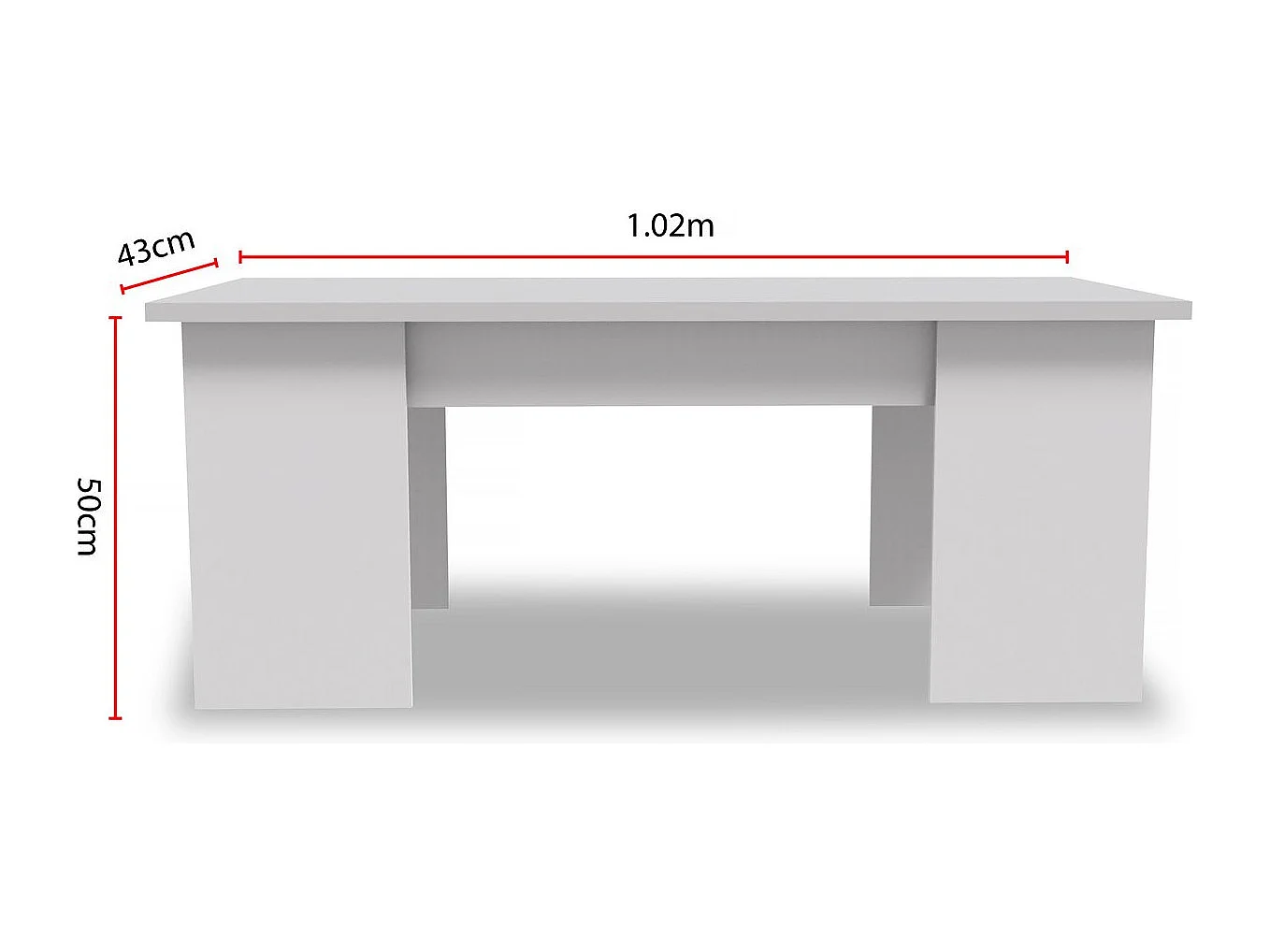 Table basse "Diana" - 102 x 50 x 43 cm - Blanc