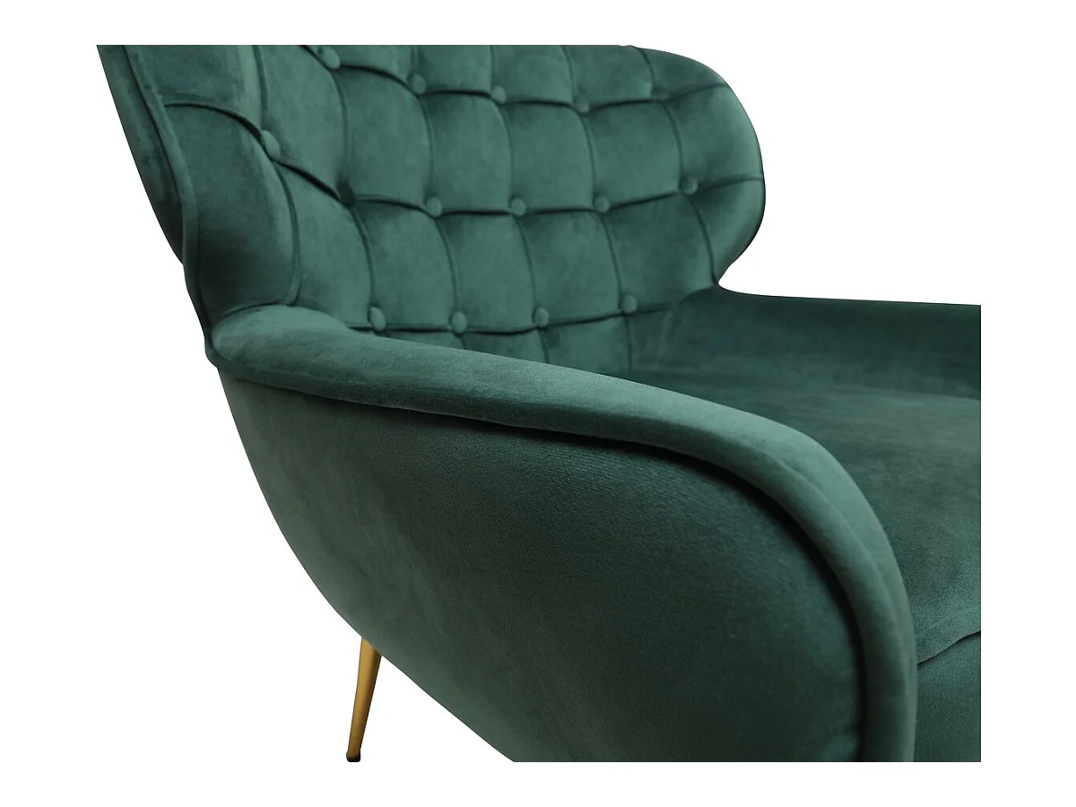 Fauteuil en velours "Austin" - 79 x 71 x 79.5 cm - Vert
