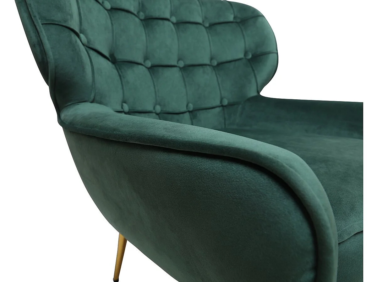Fauteuil en velours "Austin" - 79 x 71 x 79.5 cm - Vert