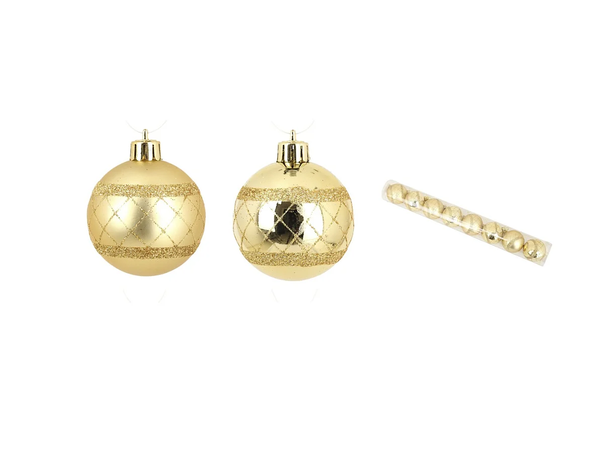 Set de 8 boules decor carreaux