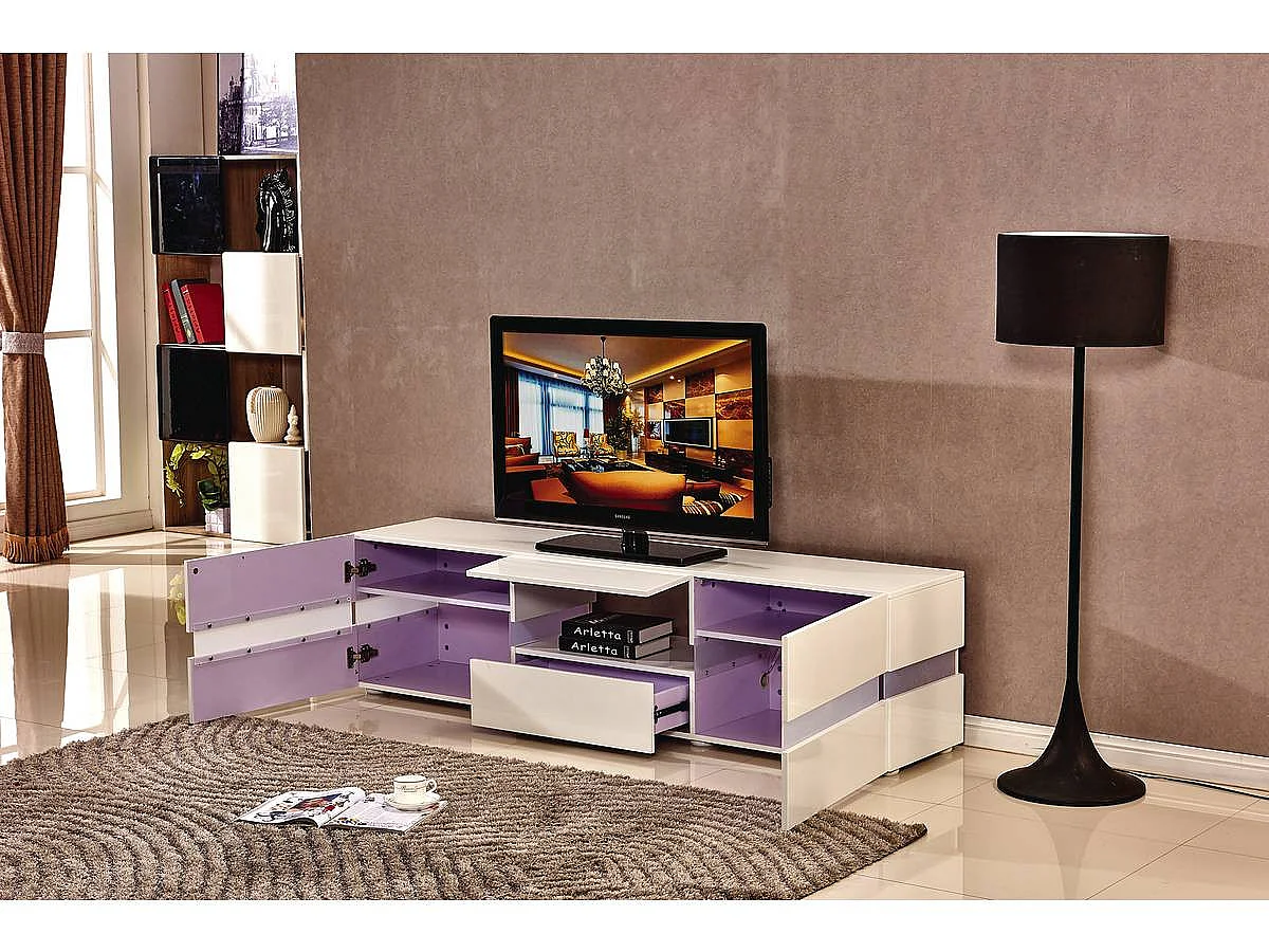 Mobile TV LED "Vida" - 177 x 39 x 45 cm - Bianco laccato